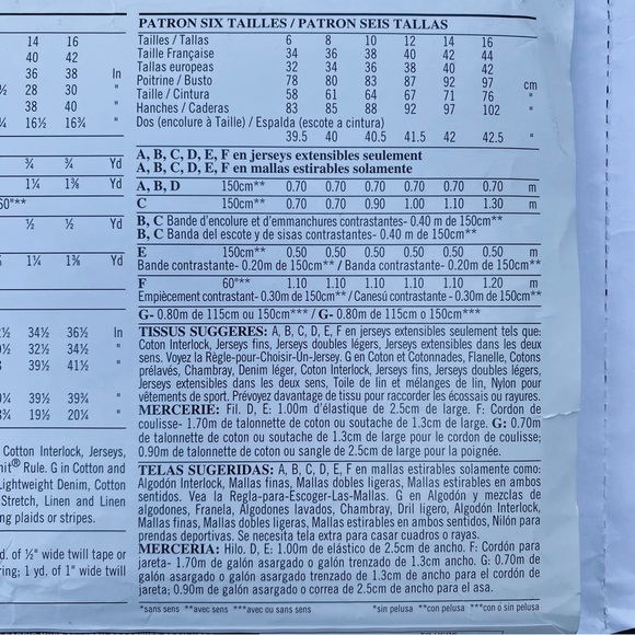 NEW LOOK 6265 athletic wear Sewing Pattern NEW copyright 2003 - Picture 4 of 7